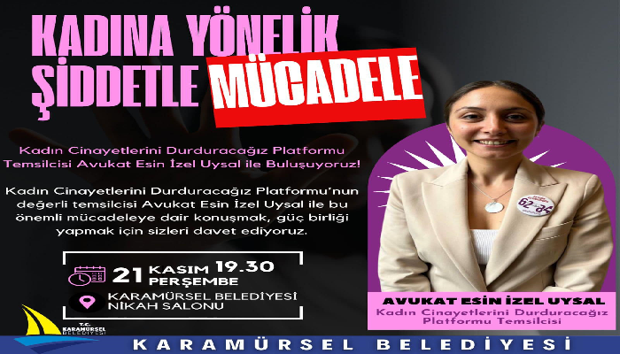 Karamürsel'de Kadına Yönelik Şiddete Karşı Seminer.