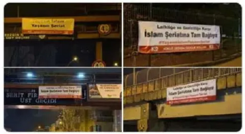 Ankara'da Şeriatçı Provokasyon Pankartları!