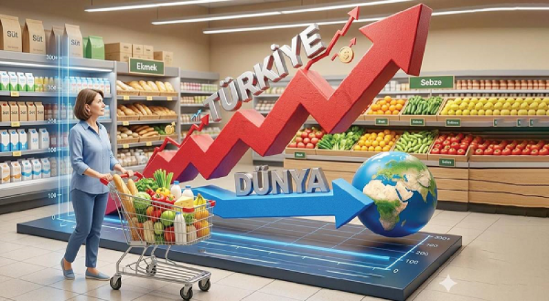 Beş Yıllık Gıda Enflasyonu Bizde % 833 İken Dünya Ortalaması %101 Oldu.  