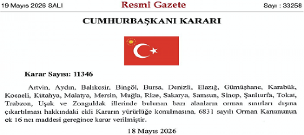Cumhurbaşkanlığı Kararnamesi İle Orman Katliamı!